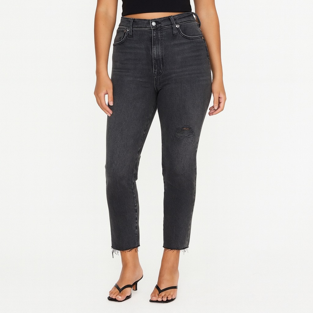 Madewell Perfect Vintage Straight Jeans Women’s 32 Grey Distressed Lunar Wash